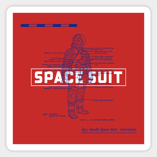 Retro Spacesuit Blueprint Magnet by LoenaStudio